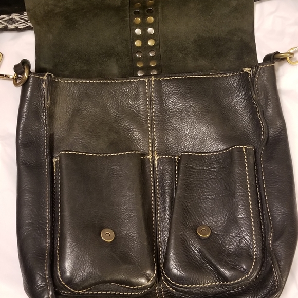 Patricia Nash Black Leather Studded Crossbody Bag - Picture 2 of 4